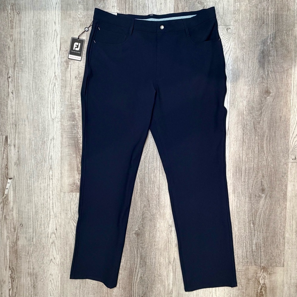 FootJoy Men's Five Pocket Performance Athletic Fit Navy Golf Pants Size 38W 32L